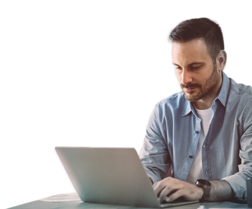 A man working on his laptop