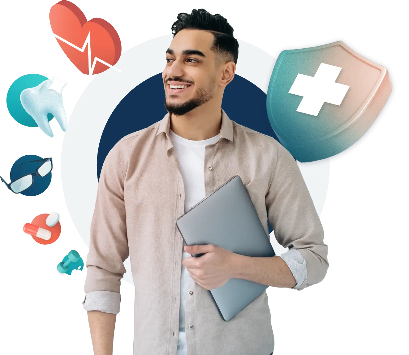 Man holding a laptop